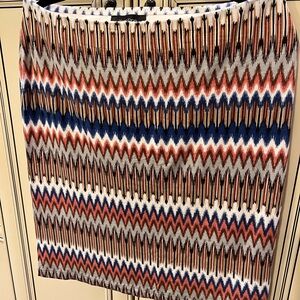 Karen Kane Red and Blue Zigzag Pencil Skirt